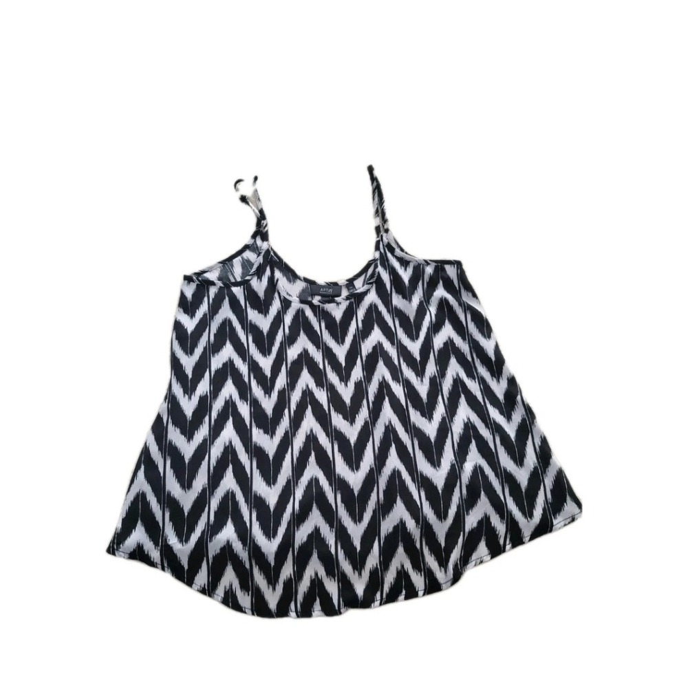 Apt 9 Essentials Camisole Womens XS Black White Chevron Ikat Spaghetti Strap Top
